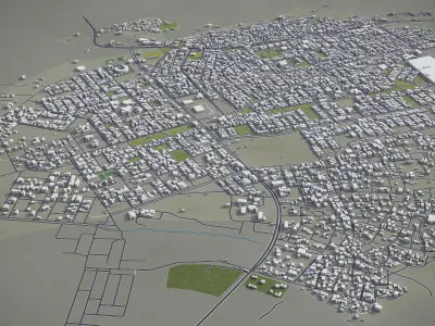 Darbandikhan  Halabja - 3D City Model Low-poly 3D model