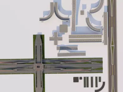 Road Pack - Extended-City Roads 3D model shop
