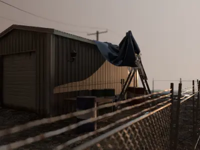 Little Dusty Garage Scene Low-poly 3D model