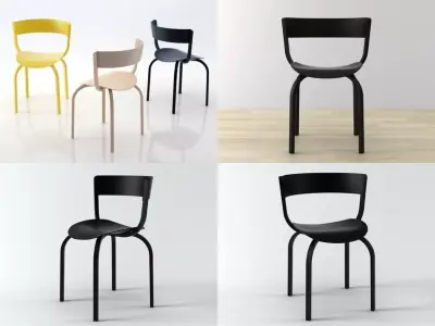 404 four different chairs 3D model