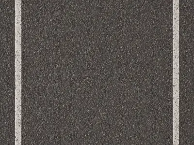 Single Lane Road PBR Texture Texture