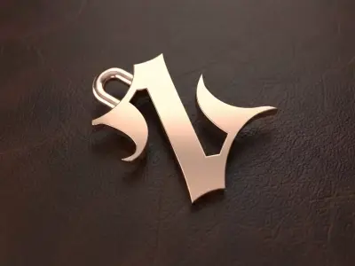Gothic Letter Z Pendant 3D print model