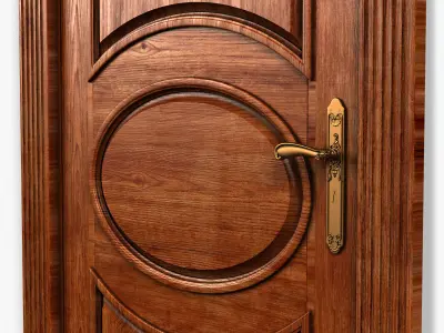 Door0031 ornate wooden door 3D model