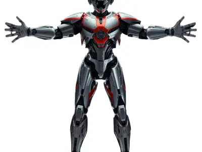 Futuristic Combat Robot model pack Low-poly 3D model