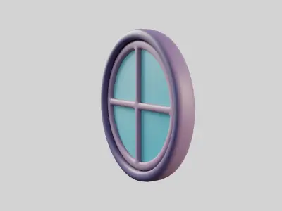 Cartoon Window 31a Low-poly 3D model