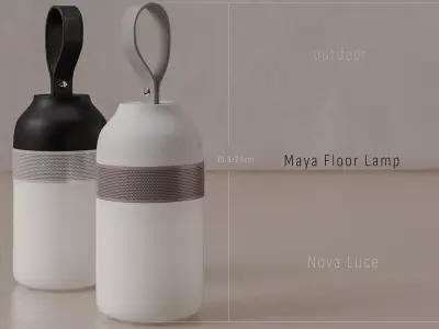 Maya Floor-Table Lamp Low-poly 3D model