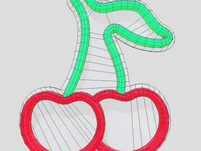 CC0 - Neon Sign Cherry Free low-poly 3D model