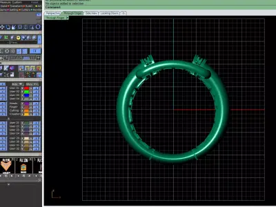 Flow lock Curve Gold Ring 3D print model
