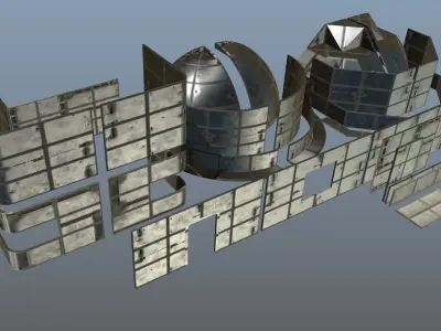 sci fi walls - modular kit Low-poly 3D model purchase