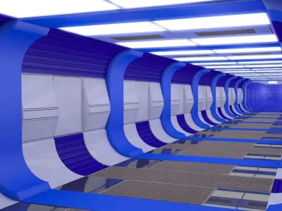Sci Fi Corridor  3D model 17
