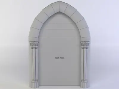 Door old wooden Low-poly 3D model