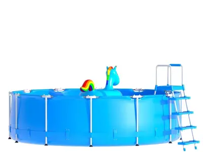 Inflatable Pool Low-poly 3D model
