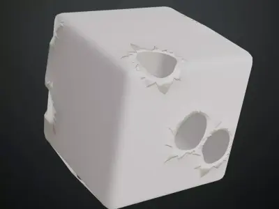 Bullet Holes Damage White Surface PBR Seamless Texture