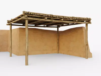 Modular Desert Walls Low-poly 3D model