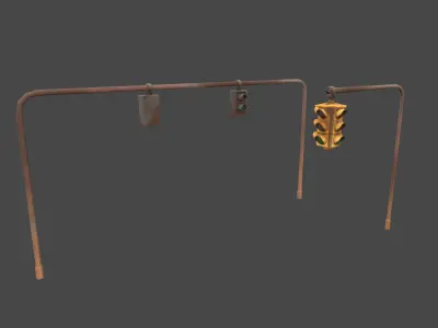 Big Power Lines and Traffic Lights Pack 02 Low-poly 3D model