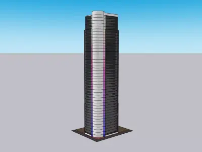 Simple Corner Office Tower Wall-to-Wall  3D Model Free low-poly 3D model