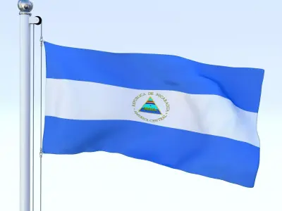 Animated Nicaragua Flag Low-poly 3D model