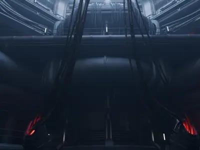 Cyberpunk Interior Scene v15 - The Research Facility 3D model