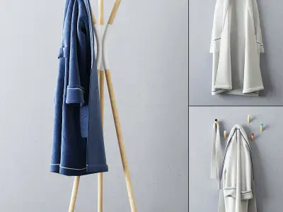 Bathrobes Set 3D model