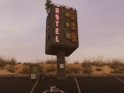 Roadside Hotel - Surrealist Architecture 3D model