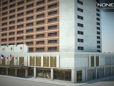 NYC Building Sheraton Manhattan Low-poly 3D model