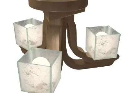 Wooden chandelier Triangular 3D model