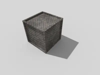 low poly metal crate Low-poly 3D model