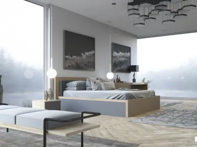 Vray - C4D scene files - Show Bedroom Interior 3D model