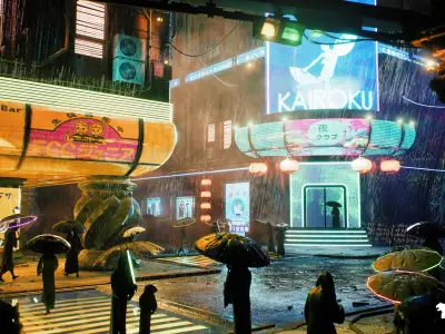 Neo Tokyo Cyberpunk Environment Low-poly 3D model