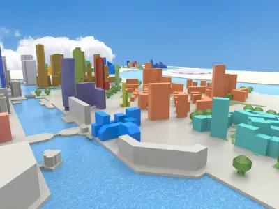 Isle of Dogs Low-poly 3D model