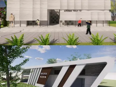 Public Restroom Building -B7 3D model