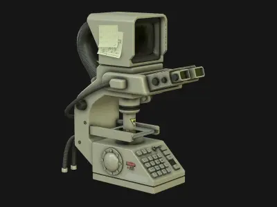 Sci-Fi Microscope Low-poly 3D model