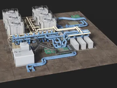  Industrial HVAC Plant Rooftop 