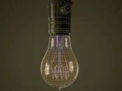 Vintage light bulbs Collection PBR Low-poly 3D model