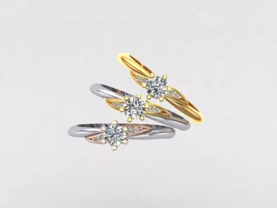 Decent Diamond Style Ring 3D print model