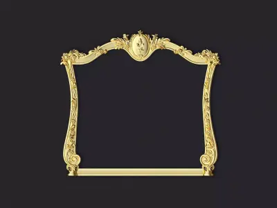 mirror ornate gold frame 3D model