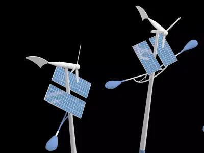 solar street light Low-poly 3D model