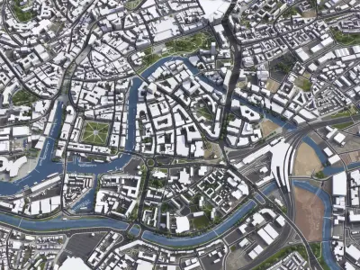 Bristol - 3D City Model Low-poly 3D model