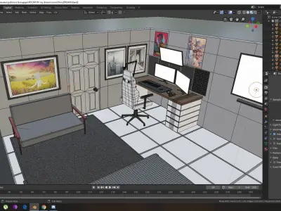 gamer room Low-poly 3D model