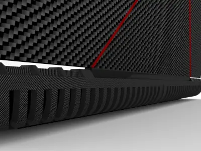 Laptop dell inspiron gaming Low-poly 3D model