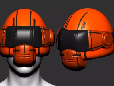 helmet high poly sculpt 3d printable 3D model 19