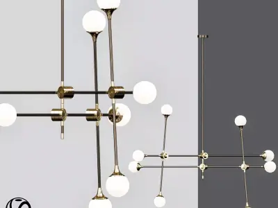 Baton Chandelier Large 3D model