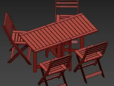 applaro folding table and chairs 3D model