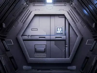 3D Sci-Fi Modular Environment Low-poly 3D model