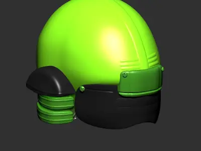helmet scifi high poly sculpt  ver 3 3d printable  3D model