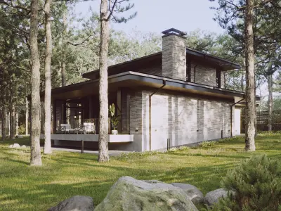 Build021 modern house 3D model