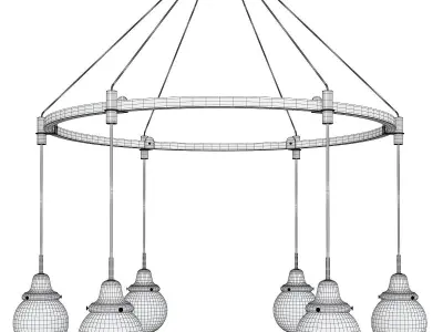 ROSE CITY 6 LIGHT CHANDELIER Low-poly 3D model