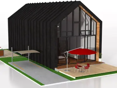 Duplex Home Low-poly 3D model