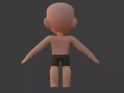 Stylized Cartoon Character Base Mesh Low-poly 3D model