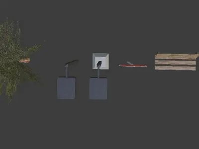 PSX Horror Models Park Low-poly 3D model